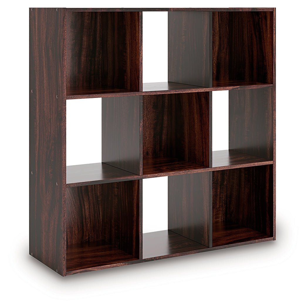 Glosmount Cherry/Light Brown Nine Cube Organizer by Ashley at Eve Furniture