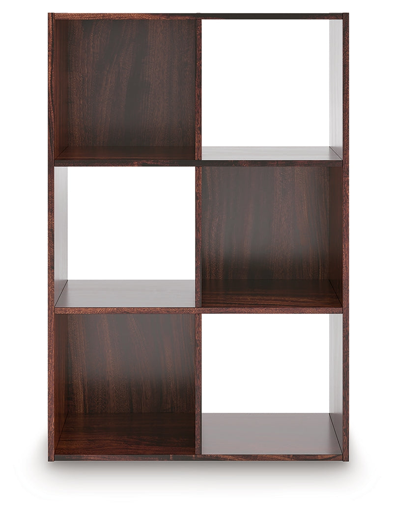 Glosmount Cherry/Light Brown Six Cube Organizer by Ashley at Eve Furniture
