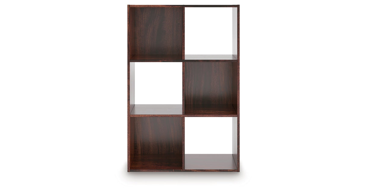 Glosmount Cherry/Light Brown Six Cube Organizer by Ashley at Eve Furniture