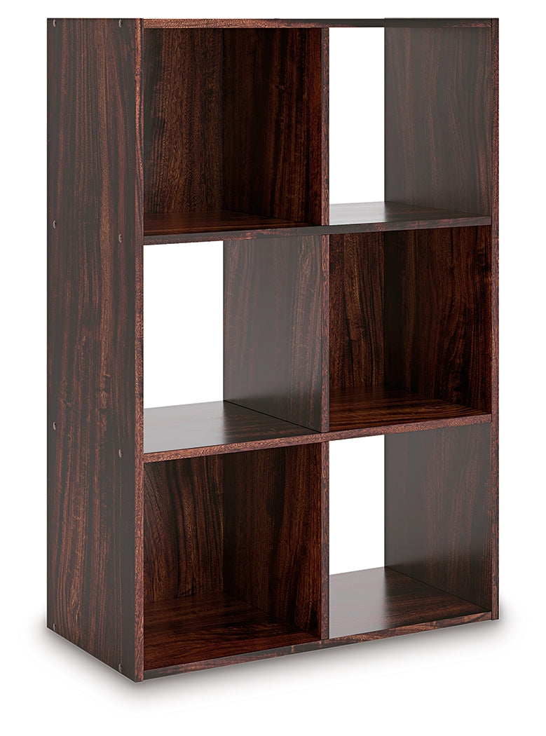 Glosmount Cherry/Light Brown Six Cube Organizer by Ashley at Eve Furniture