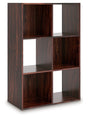 Glosmount Cherry/Light Brown Six Cube Organizer by Ashley at Eve Furniture