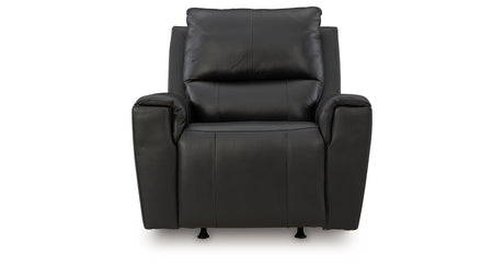Glossmore Black Recliner by Ashley at Eve Furniture