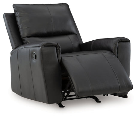 Glossmore Black Recliner by Ashley at Eve Furniture