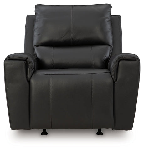 Glossmore Black Recliner by Ashley at Eve Furniture