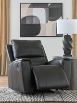 Glossmore Black Recliner by Ashley at Eve Furniture