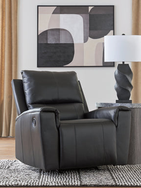 Glossmore Black Recliner by Ashley at Eve Furniture