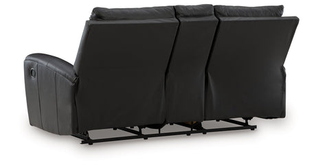 Glossmore Black Reclining Loveseat with Console by Ashley at Eve Furniture