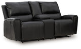 Glossmore Black Reclining Loveseat with Console by Ashley at Eve Furniture
