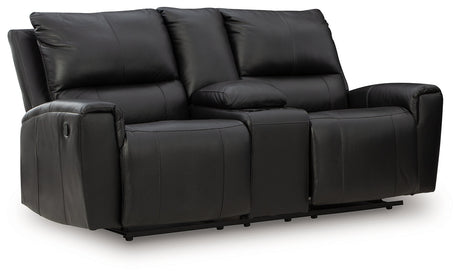 Glossmore Black Reclining Loveseat with Console by Ashley at Eve Furniture