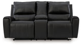 Glossmore Black Reclining Loveseat with Console by Ashley at Eve Furniture