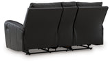 Glossmore Black Reclining Loveseat with Console by Ashley at Eve Furniture