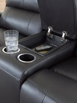 Glossmore Black Reclining Loveseat with Console by Ashley at Eve Furniture