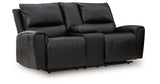 Glossmore Black Reclining Loveseat with Console by Ashley at Eve Furniture