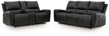 Glossmore Black Reclining Sofa and Loveseat by Ashley at Eve Furniture