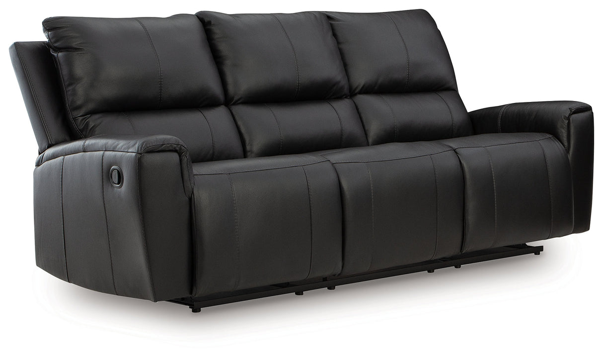 Glossmore Black Reclining Sofa by Ashley at Eve Furniture