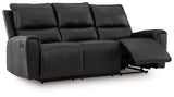 Glossmore Black Reclining Sofa by Ashley at Eve Furniture