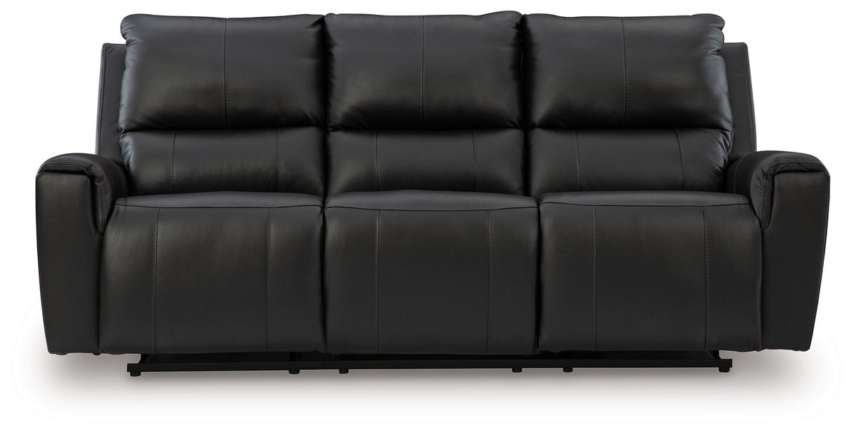 Glossmore Black Reclining Sofa by Ashley at Eve Furniture