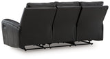 Glossmore Black Reclining Sofa by Ashley at Eve Furniture