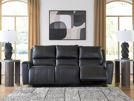 Glossmore Black Reclining Sofa by Ashley at Eve Furniture