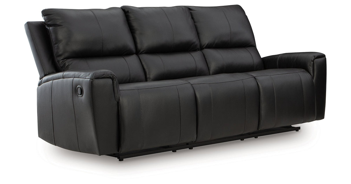 Glossmore Black Reclining Sofa by Ashley at Eve Furniture