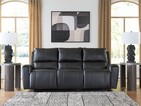 Glossmore Black Reclining Sofa by Ashley at Eve Furniture