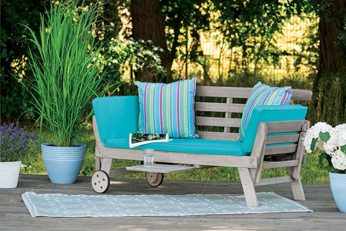 Maui Gray/Turquoise Convertible Sofa Daybed
