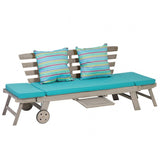 Maui Gray/Turquoise Convertible Sofa Daybed