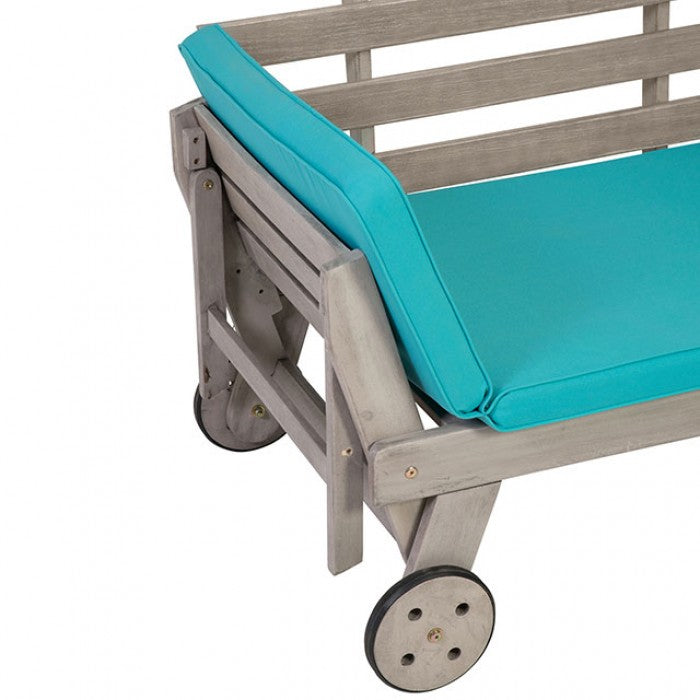 Maui Gray/Turquoise Convertible Sofa Daybed