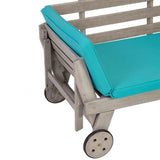Maui Gray/Turquoise Convertible Sofa Daybed