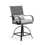 Arosa Black/Gray Counter Height Swivel Arm Chair