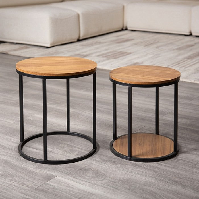 Mollie Natural/Black Nesting Tables