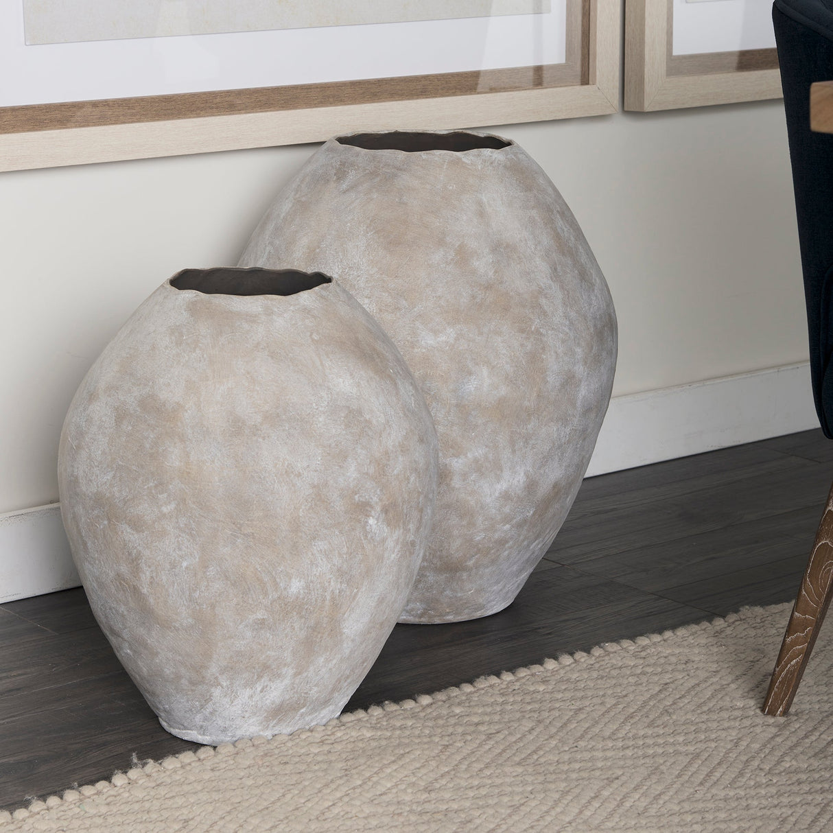 Gobi Large Tan Ceramic Oval Vase by Mercana at Eve Furniture