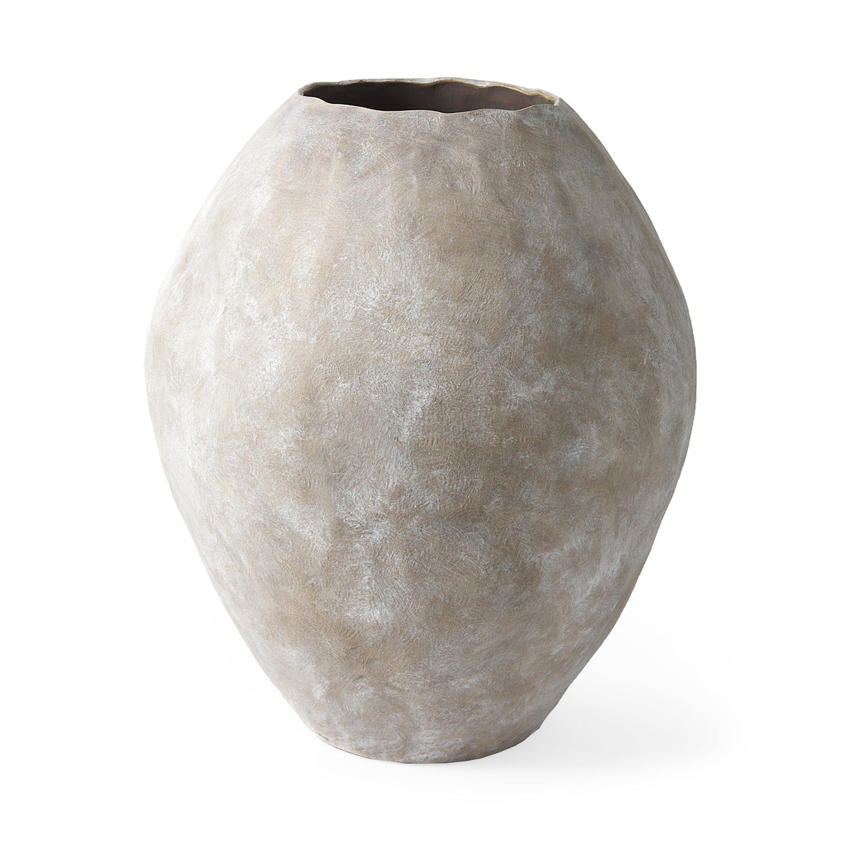 Gobi Large Tan Ceramic Oval Vase by Mercana at Eve Furniture