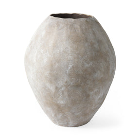 Gobi Large Tan Ceramic Oval Vase by Mercana at Eve Furniture