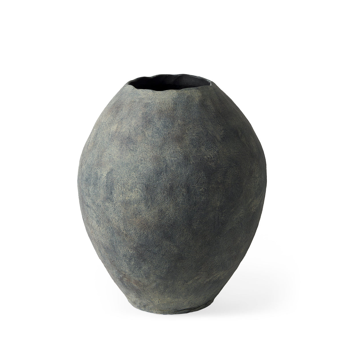 Gobi Small Gray Ceramic Oval Vase by Mercana at Eve Furniture