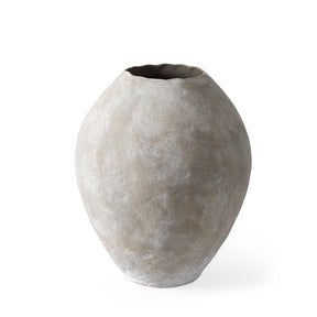 Gobi Small Tan Ceramic Oval Vase by Mercana at Eve Furniture