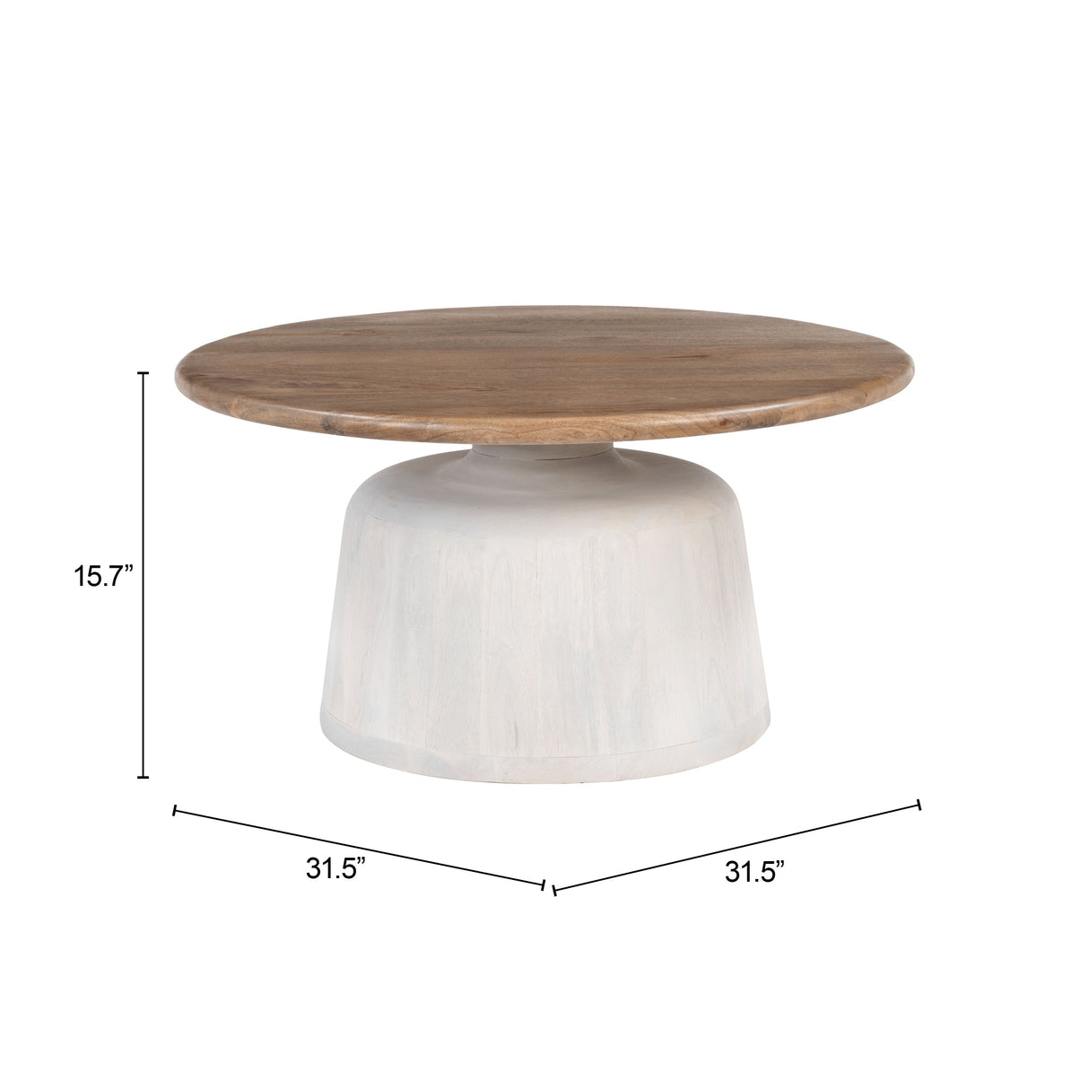 Goblet Brown & White Coffee Table by Zuomod at Eve Furniture