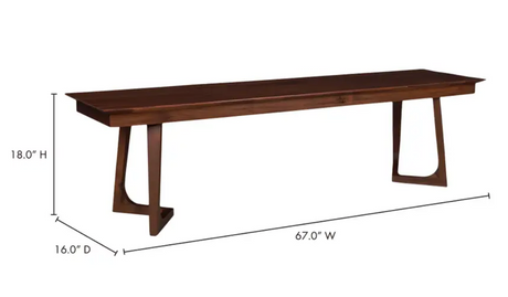 Godenza Bench Brown by Moe's Home at Eve Furniture