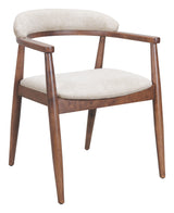 Goka Beige & Walnut Dining Chair by Zuomod at Eve Furniture