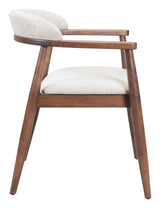 Goka Beige & Walnut Dining Chair by Zuomod at Eve Furniture