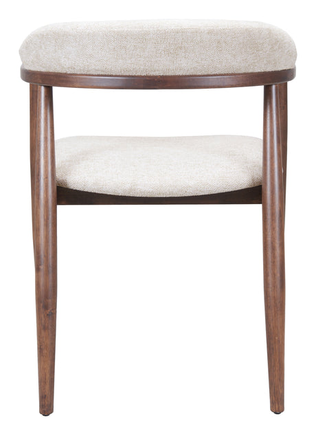 Goka Beige & Walnut Dining Chair by Zuomod at Eve Furniture