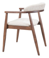 Goka Beige & Walnut Dining Chair by Zuomod at Eve Furniture