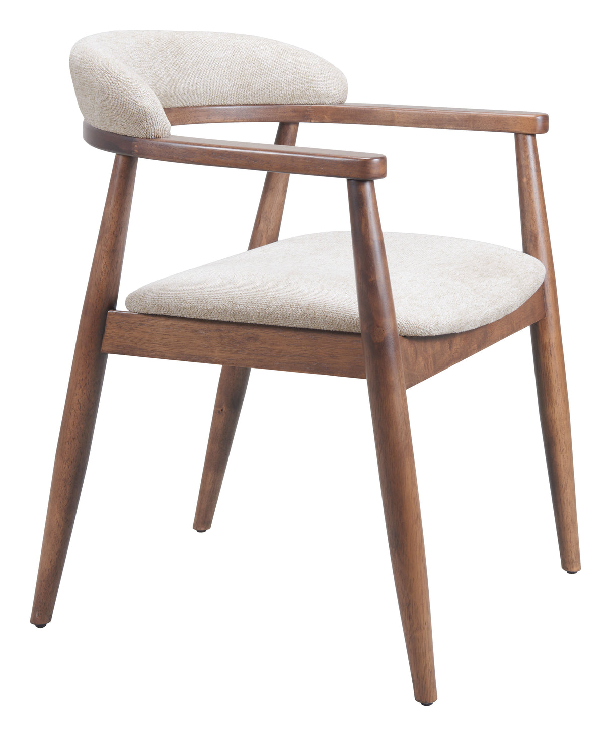 Goka Beige & Walnut Dining Chair by Zuomod at Eve Furniture