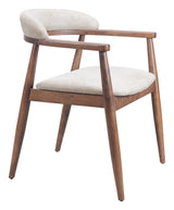 Goka Beige & Walnut Dining Chair by Zuomod at Eve Furniture