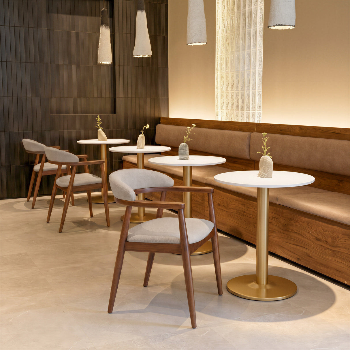 Goka Beige & Walnut Dining Chair by Zuomod at Eve Furniture