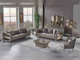 Gokce 4-pieces (2 Sofa & 2 Chair) Livingroom Set in Grey
