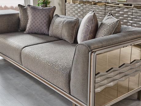 Gokce Grey 4-pieces (2 Sofa & 2 Chair) Living Room Set by Furnia at Eve Furniture