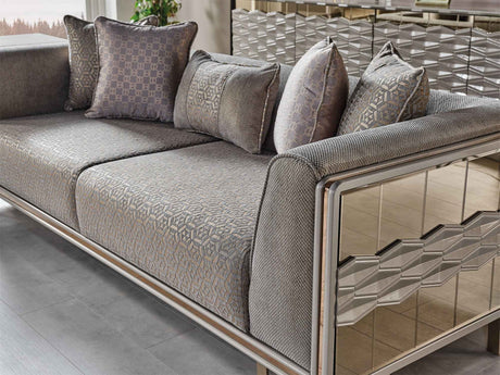 Gokce Grey Stationary Sofa by Furnia at Eve Furniture
