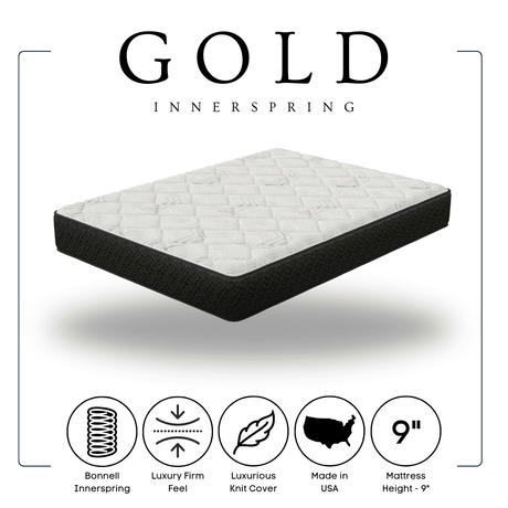 Gold 9" Innerspring Queen Mattress by Happy Homes at Eve Furniture