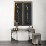 Gold River by Barbara Fleming a Hand Embelished Textured Framed Art Print Matted under Glass by Mercana at Eve Furniture
